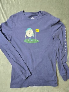 Camisa de golf Nike para hombre mediana pelota de golf bandera manga larga azul - Imagen 1 de 9