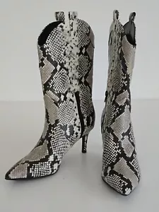 Women's cowboy Boots Mid-calf snake print reptile pattern by Guess size UK 5 - Picture 1 of 16