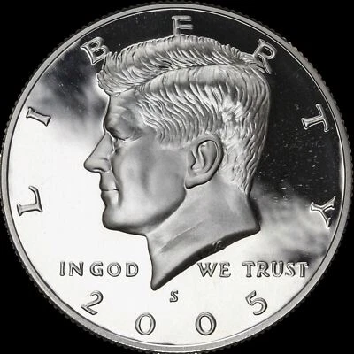 2005 S Kennedy Half Dollar 90% SILVER Gem Deep Cameo PROOF "Beautiful" Coin US - Image 1 of 3