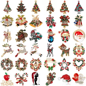 Broche de Navidad Pin Cristal Papá Noel Esmalte Árbol Muñeco de Nieve Fiesta de Navidad Joyería - Imagen 1 de 89