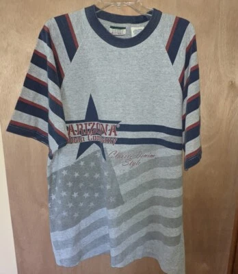 Arizona Jean Company Logo Classic Denim T-Shirt Gray Size Large Signature Collec - Image 1 of 4
