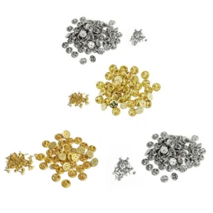 Gold/Silver Butterfly Clutch Pin Squeeze Clasps Metal Badge Hat Lapel Pins Back - Picture 1 of 12