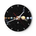 Horloge Murale En Verre 30X30cm Univers Galaxie Plan?Te ?Toiles Wall Clock