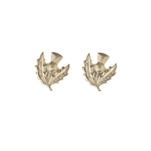 9ct Yellow Gold Thistle Andralok stud earrings / Gift box - Picture 1 of 3
