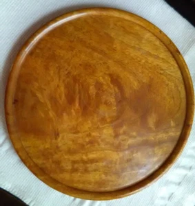 Rund Holz Serviertablett Platte Kuchen Obst Plätzchen Brunch Platte Esszimmer Deko - Bild 1 von 5