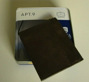 Billetera plegable delgada Apt 9 con bloqueo RFID marrón estilo 31AN130007 - Imagen 1 de 2