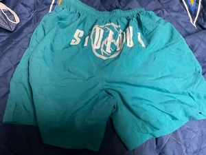 Rare Vintage medium SIDEOUT Swim Trunks  AVP  beach volleyball FIVB Sinjin Smith - Picture 1 of 6