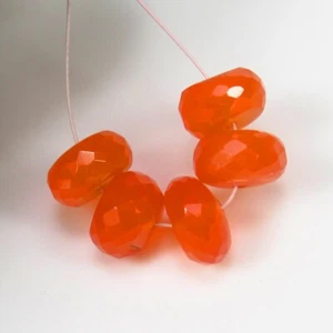 14.01 Ct Natural Fanta Orange Carnelian Beautiful 5 Round Faceted Beads-A2188 - Picture 1 of 2