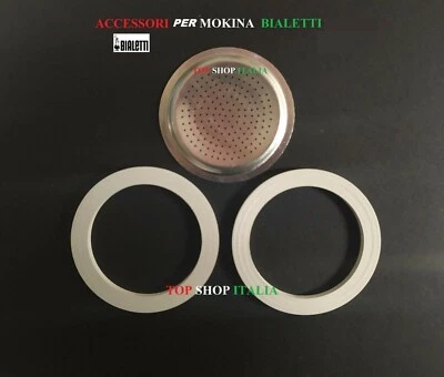 TOP SHOP ITALIA 2011 OFFERTA 2 GUARNIZIONE 1/2 TAZZA PER MOKINA ORIGINALE BIALETTI + 1-PZ PIASTRINA