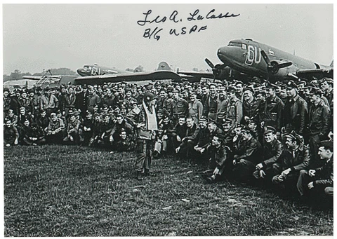 LEO LACASSE 8TH AIR FORCE 385TH BOMB GROUP B-17 PILOT RARE SIGNED PHOTO Cover
