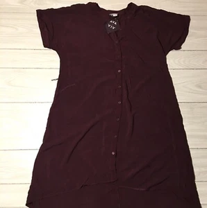 Ava & Viv Midi Shirt Dress  Button Down Slit Hi Low Comfy Casual Rayon X - Picture 1 of 7