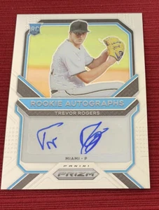 2021 Panini Prizm Trevor Rogers ROOKIE AUTOGRAPHS RC. RA-TR. Marlins. - Picture 1 of 9