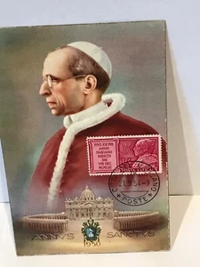 CPA PREMIER JOUR VATICAN ANNUS SANCTUS PIE XII DE 1954 - Picture 1 of 2