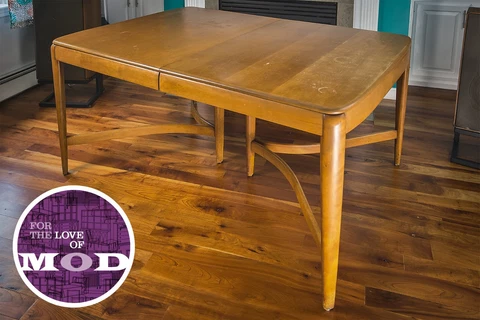 Art Deco / Modernist Heywood-Wakefield Birch Extending Dining Table in Champagne Cover