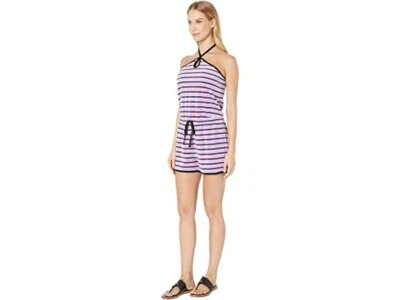 Mameluco de terciopelo con cuello halter a rayas etiqueta negra Juicy Couture para mujer B4HP PRECIO DE VENTA SUGERIDO POR EL FABRICANTE-148 Foto 1 de 3