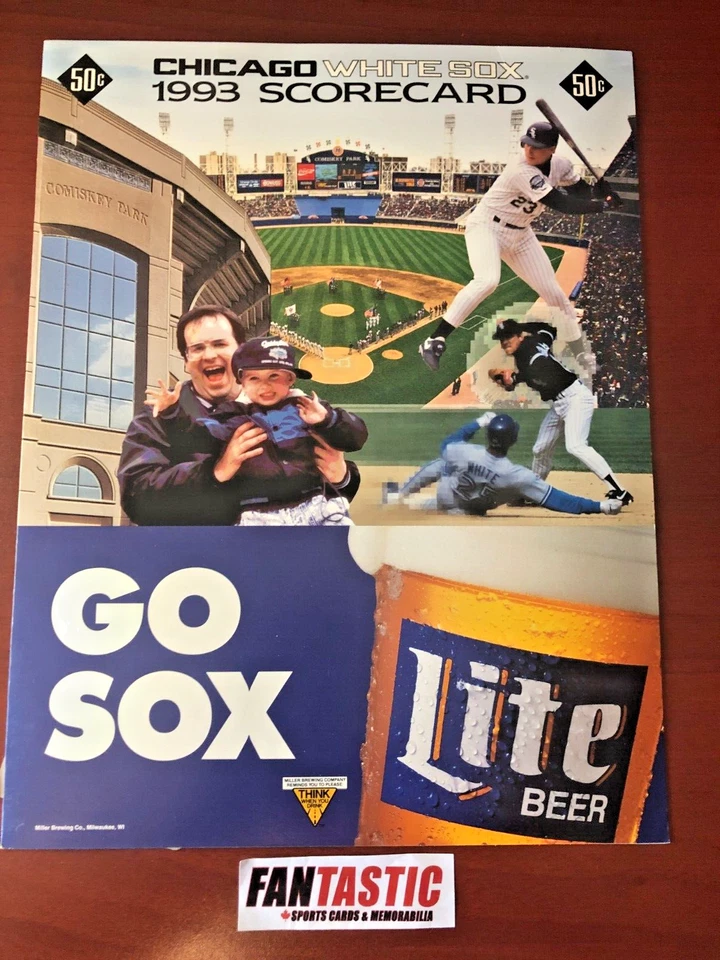 1993 Chicago White Sox Scorecard - Cover Robin Ventura - Image 1 of 3