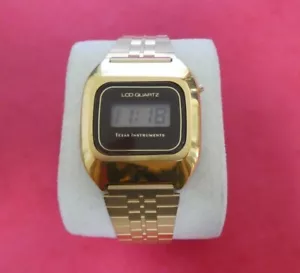 Texas Instruments 1015471-E TI 3H LCD Quartz gold color Digital tested (344) - Bild 1 von 11