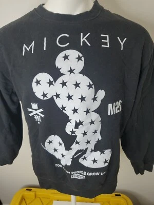 NEFF MICKEY MOUSE Sweater Adult Size L Crew Neck Sweatshirt Black  M28 - Image 1 of 4