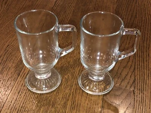 Two Vintage Princess House Heritage Glass Footed Irish Coffee Mugs - Picture 1 of 17