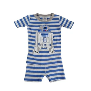 Hanna Andersson Pajama Set Boys 120cm 6-7 Blue Stripe Star Wars R2D2 Cotton - Picture 1 of 15