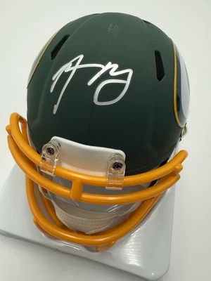 Minicasco FIRMADO Aaron Rodgers Green Bay Packers NFL Futuro Salón de la fama Jugador Más Valioso Certificado de autenticidad Foto 1 de 4