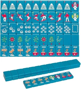 Amerikanisches Mahjong Fliesen Set mit Tragetasche und Zubehör, 160 Acryl Gravur - Bild 1 von 7