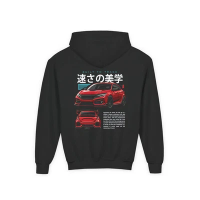 Sudadera con capucha para niños Honda Civic Type R 2016-2021 - suéter de deportes de motor para niños regalo Foto 1 de 2