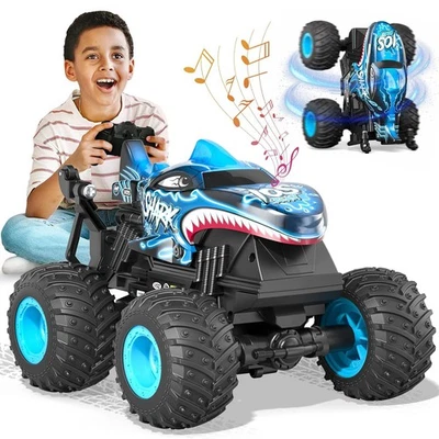 Dinosaurier Auto Spielzeug Kinder Ferngesteuertes Dino Auto LED Monstertruck2.4G - Bild 1 von 4