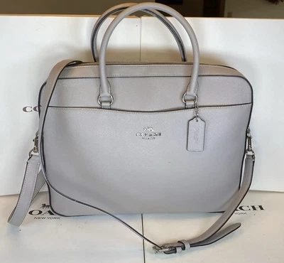 Bolso para portátil Coach F39022 en cuero gris abedul grano cruzado calzoncillo bidireccional Foto 1 de 4