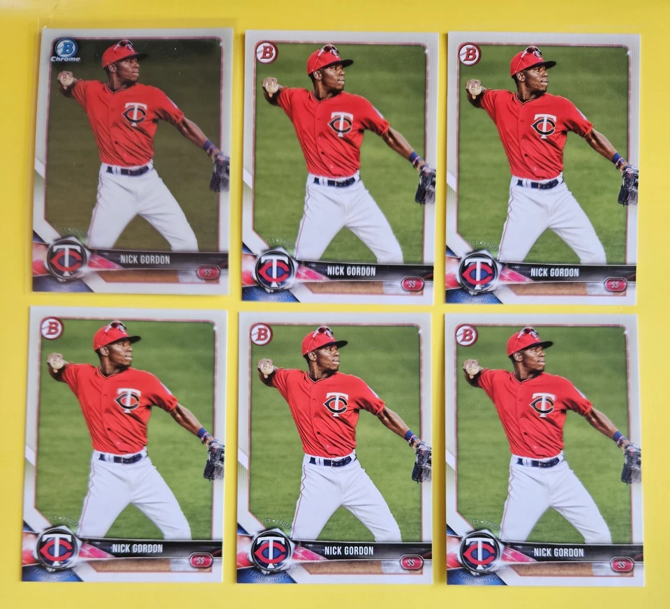 (6) 2018 Bowman Chrome & Paper Prospects #BCP49 Nick Gordon Lot -Minnesota Twins - Image 1 of 1
