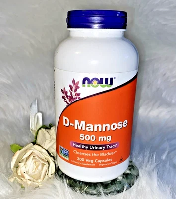 Now Foods D-Mannose 500mg 300 Veg Capsules 🌿 Urinary & Bladder Health 8/28 - Image 1 of 2