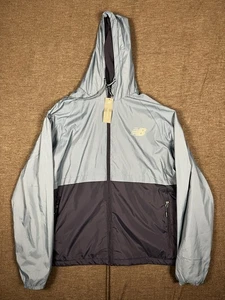 NWT New Balance Mens Full Zip Fleece Lined Hooded Sports Warm Jacket XL Blue - Picture 1 of 8