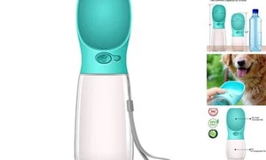 Dog Water Bottle, Leak Proof Portable Puppy Water Dispenser with 19oz Blue - Picture 1 of 7
