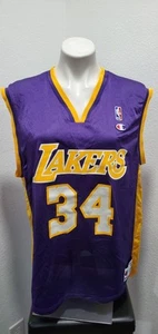 Maglia vintage anni 90 Champion Los Angeles Lakers Shaquille O'Neal 34 uomo M 40 - Foto 1 di 7