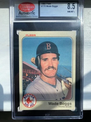 1983 Fleer - Wade Boggs #179 (RC) Sports Collectors Digest Graded 8.5 - Image 1 of 2