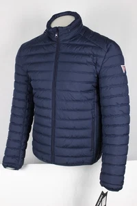 Guess Men's James Quilted Packable Puffer Jacket M Medium Navy Sea Blue - Picture 1 of 5