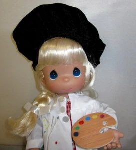Precious Moments Color My World 12" Artist Painter Blonde Doll NEW Black Beret - Picture 1 of 4