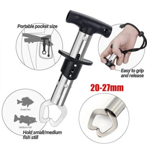 Portable Fish Lip Grip Grippers Fishing Grabber Steel Holder 20/27mm Opening - Picture 1 of 7
