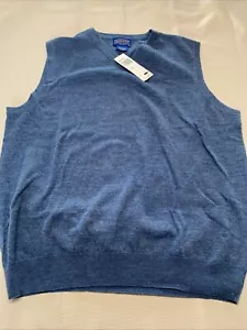NWT Pendleton Men’s XL V-Neck Vest Blue Gray Merino Wool MSRP $99.50 - Picture 1 of 7
