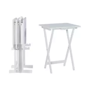 Linon Home Decor Fennec 15.75 in. L wood top Folding Tray White Accent Table - Picture 1 of 11