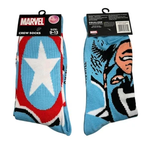 Captain America Socks - 2 PAIRS 🧦🧦 Size 6-12 | Fast Shipping! | MARVEL - Picture 1 of 1
