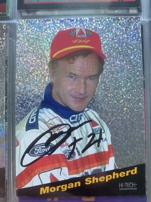 Morgan Shepherd autographed 1994 Hi Tech auto racing trading card #BY10 - Image 1 of 2