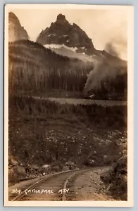 RPPC Cathedral Mountain Train Tracks Postcard - C11 - Picture 1 of 2