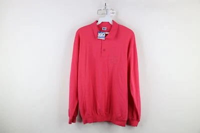 Polo Pullover Rosa Deadstock Vintage Años 90 Asics Mujer Grande Deletreado Cuello Foto 1 de 4