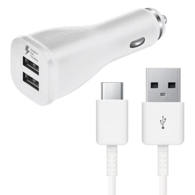 Original Samsung Galaxy S22/S22+/S22 Ultra Fast Car Charger + 4FT Type-C Cable - Image 1 of 4