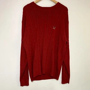 Suéter Vintage Tommy Hilfiger Rojo Trenzado Sudadera Años 90 - Imagen 1 de 2