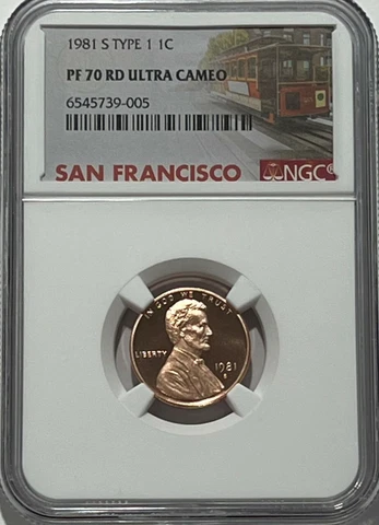 1981 S TYPE 1 NGC PF70 RD ULTRA CAMEO PROOF LINCOLN MEMORIAL PENNY 1C TROLLEY Cover