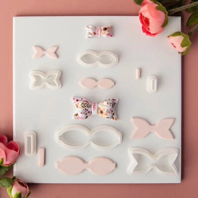 Clay Cutter Bowknot Plastic Mould Polymer Clay Cutting Earring Pendant Making - Image 1 of 4