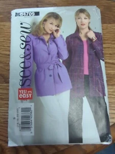 See & Sew 4709 Yes It's Easy Misses Jacken Gürtel Schnittmuster Gr. 16-22 - Bild 1 von 2