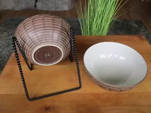 Pfaltzgraff Shadow Box Latte CEREAL BOWLS 7" New Set Of 2 EXC - Picture 1 of 2